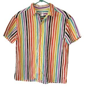 3/$20 Target Pride Rainbow Striped Button Down Shirt